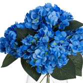 pollen &amp; fauna 30cm Blue Faux Hydrangea Arrangement in Glass Vase