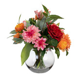 pollen &amp; fauna 40cm Faux Tulip &amp; Eucalyptus Mixed Arrangement in Vase