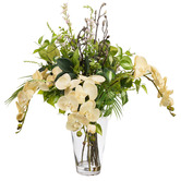 pollen &amp; fauna 76cm Faux Orchid Arrangement with Glass Vase
