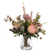 pollen &amp; fauna 65cm Faux Protea Mixed Floral Arrangement with Vase