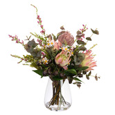pollen &amp; fauna 65cm Faux Protea Mixed Floral Arrangement with Vase
