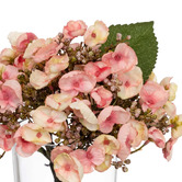 pollen &amp; fauna 18cm Pink Faux Hydrangea Arrangement with Glass Vase