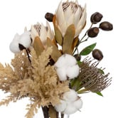 pollen &amp; fauna 38cm Faux Dried Look Protea Arrangement with Glass Vase