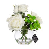 pollen &amp; fauna 27cm Faux Rose &amp; Succulent Arrangement