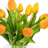 pollen &amp; fauna 29cm Orange Faux Tulip Arrangement with Glass Vase