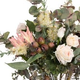 pollen &amp; fauna 80cm Faux Protea Mixed Arrangement with Glass Vase