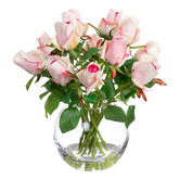 pollen &amp; fauna 38cm Faux Rose Arrangement with Glass Vase