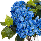 pollen &amp; fauna 40cm Blue Faux Hydrangea Arrangement in Glass Vase