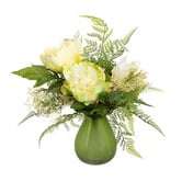 pollen &amp; fauna 42cm Faux Peony &amp; Protea Mixed Arrangement with Vase