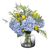 pollen &amp; fauna 52cm Faux Hydrangea &amp; Tulip Mixed Arrangement with Vase