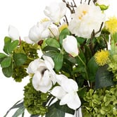 pollen &amp; fauna 90cm Faux Magnolia &amp; Hydrangea Mixed Arrangement with Vase