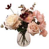 pollen &amp; fauna 42cm Faux Orchid &amp; Cosmo Arrangement with Glass Vase