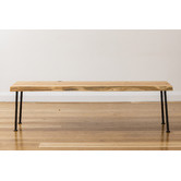 Ada Home Natural &amp; Black Lottie Tasmanian Oak Bench