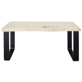 Ada Home Natural &amp; Black Estelle Macrocarpa Dining Bench