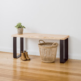 Ada Home Natural &amp; Black Estelle Macrocarpa Dining Bench