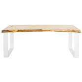 Ada Home Natural &amp; White Estelle Macrocarpa Dining Bench