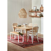Ada Home Natural &amp; White Estelle Macrocarpa Dining Bench