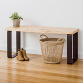 Ada Home Natural &amp; Black Estelle Macrocarpa Dining Bench