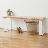 Ada Home Natural &amp; White Estelle Macrocarpa Dining Bench