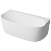 Turner Hastings Narva 1580mm Matte White Oval Solid Surface Back to Wall Bath