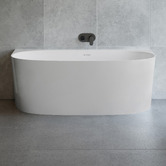 Turner Hastings Narva 1580mm Matte White Oval Solid Surface Back to Wall Bath