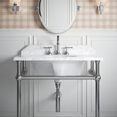 Turner Hastings Mayer 900mm Carrara Marble Pedestal Basin with Chrome Stand
