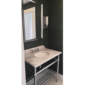 Turner Hastings Mayer 900mm Carrara Marble Pedestal Basin with Chrome Stand
