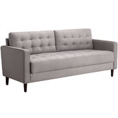 Studio Home Stone Grey Weave Mid Century 3 Seater Sofa