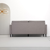 Studio Home Stone Grey Weave Mid Century 3 Seater Sofa