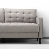 Studio Home Stone Grey Weave Mid Century 3 Seater Sofa
