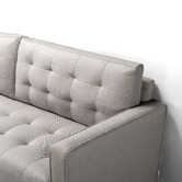 Studio Home Stone Grey Weave Mid Century 3 Seater Sofa