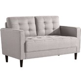 Studio Home Stone Grey Weave Mid Century 2 Seater Sofa