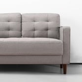 Studio Home Stone Grey Weave Mid Century 2 Seater Sofa