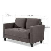 Studio Home Steel Grey Weave Modern 2 Seater Sofa