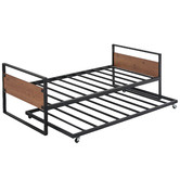 Studio Home Harmony Metal &amp; Wood Single Bed with Trundle