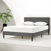 Studio Home Charcoal Laybell Fabric Bed with Headboard