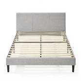 Studio Home Light Grey Laybell Fabric Bed with Headboard