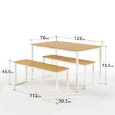 Studio Home 3 Piece Vonda Dining Table &amp; Bench Set