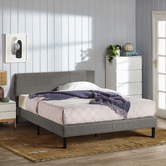 Studio Home Charcoal Laybell Fabric Bed with Headboard