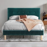 Studio Home Green Kristian Velvet Double Bed