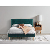 Studio Home Green Kristian Velvet Bed | Temple & Webster