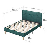 Studio Home Green Kristian Velvet Double Bed
