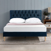Studio Home Kashif Velvet Queen Bed with USB Ports