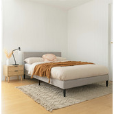 Studio Home Light Grey Laybell Fabric Bed with Headboard