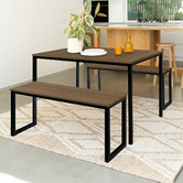 Studio Home 3 Piece Vonda Dining Table & Bench Set | Temple & Webster