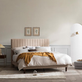Studio Home Beige Debi Double Bed Frame