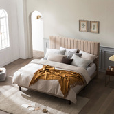 Studio Home Beige Debi Double Bed Frame