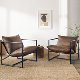 Studio Home Eithan Faux Leather Sling Accent Chair