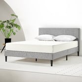 Studio Home Light Grey Laybell Fabric Bed with Headboard