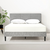 Studio Home Light Grey Laybell Fabric Bed with Headboard